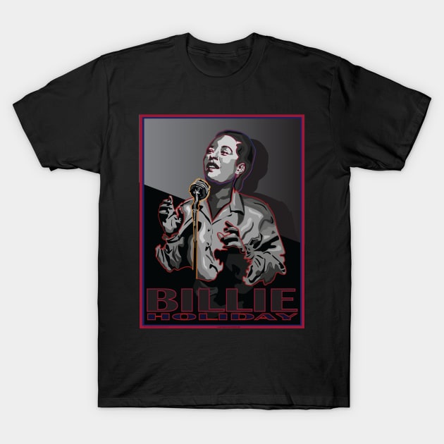 BILLIE HOLIDAY AMERICAN JAZZ VOCALIST LADY DAY T-Shirt by Larry Butterworth